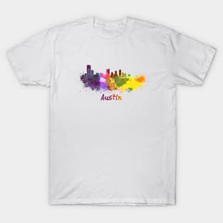 Austin skyline in watercolor T-Shirt